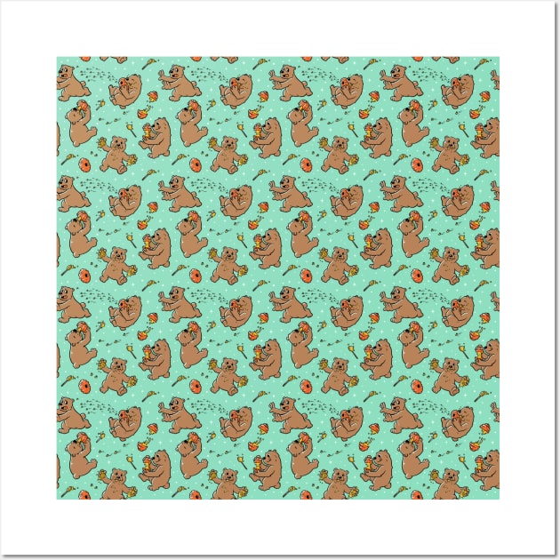 Pattern Honey Bears by Tobe Fonseca Wall Art by Tobe_Fonseca